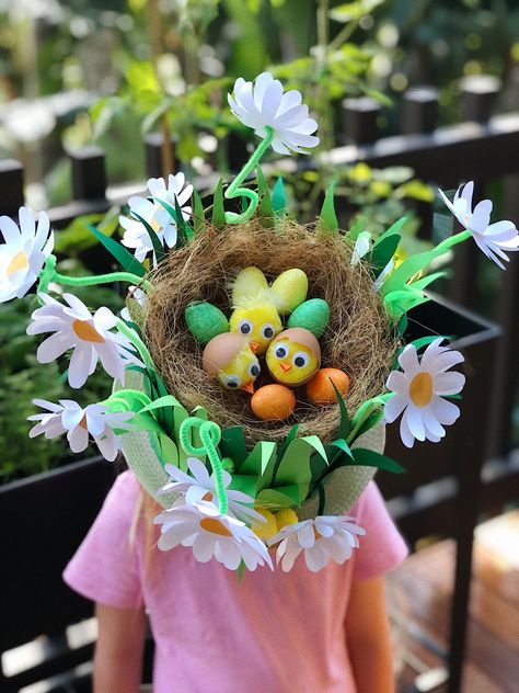 Easter Bonnet Hat Ideas, Spring Hats For Kids Diy, Diy Easter Bonnets Ideas, Easter Hat Parade Ideas Schools, Spring Hat Parade, Easter Hat Parade Ideas, Girls Easter Bonnet, Easter Bonnet Competition, Easter Bonnet Ideas