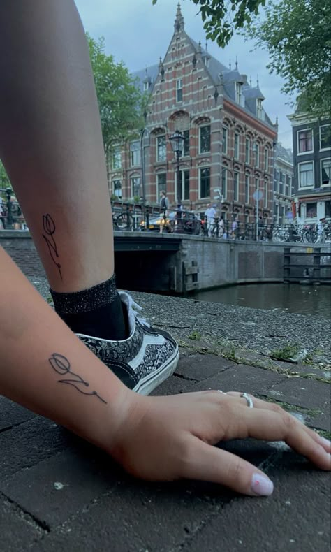 I went to Amsterdam with my friends and decided to get a tattoo Amsterdam Tattoos Small, Tattoo Ideas Amsterdam, Traditional Dutch Tattoo, Amsterdam Inspired Tattoo, Dutch Tulip Tattoo, Amsterdam Tattoo Ideas Small, Dutch Tattoo Ideas Netherlands, Netherlands Tattoo Ideas, Amsterdam Tattoo Ideas