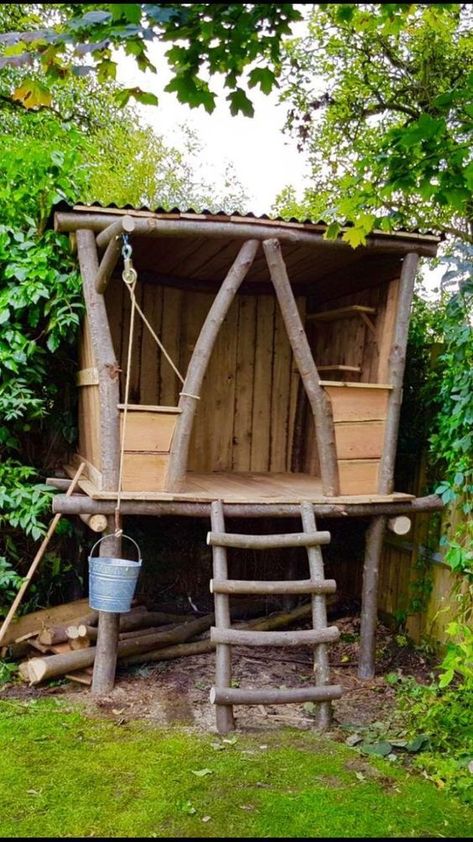 Treehouse Design, Kids Backyard, Backyard Playhouse, House Tree, Tree House Kids, House Backyard, Tree House Designs, Mud Kitchen, Backyard For Kids