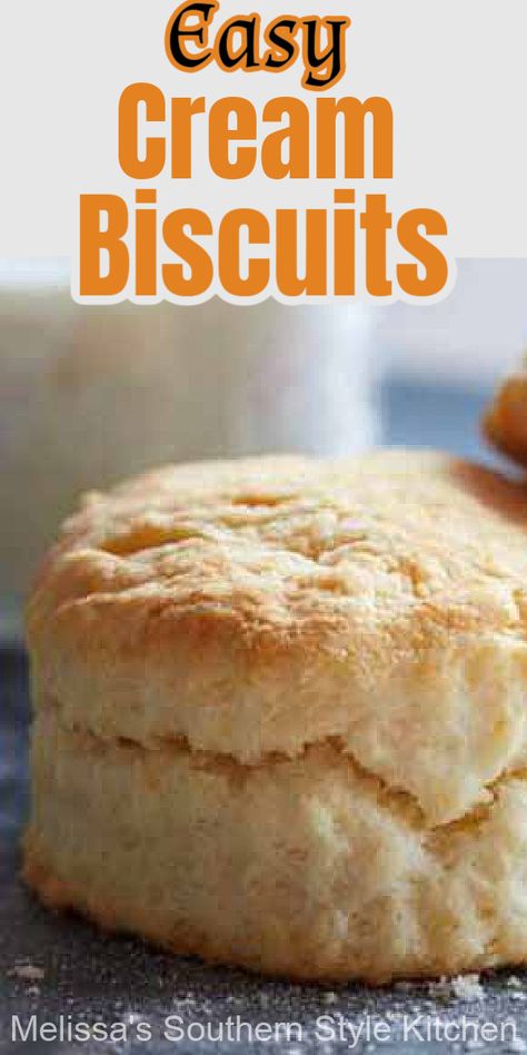 Easy Biscuit Recipe 3 Ingredients, 3 Ingredient Biscuits, Quick Biscuit Recipe, Quick Biscuits, Easy Homemade Biscuits, Homemade Biscuits Recipe, Easy Biscuit Recipe, Bread Starter, Cream Biscuits