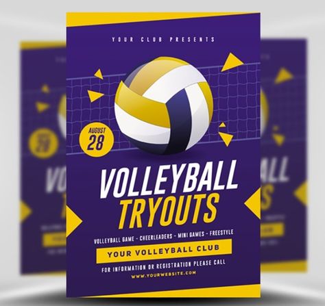 About Volleyball, Volleyball Poster, Volleyball Tryouts, Volleyball Camp, Volleyball Posters, Template Facebook, Volleyball Tournaments, Sports Design Ideas, Volleyball Designs