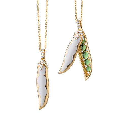 The Magic Bean Necklace Top Jewelry Trends, Bean Necklace, Gold Magic, Magic Beans, Magic Bean, Summer Jewelry Trends, 1960s Inspired, Fashion Newsletter, Jack And The Beanstalk