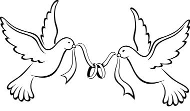 Love Doves Clipart - Clipart Suggest Love Birds Drawing, Love Heart Tattoo, Marshmello Wallpapers, Wedding Symbols, Wedding Doves, Wedding Drawing, Bird Stencil, Love Birds Wedding, Heart Coloring Pages