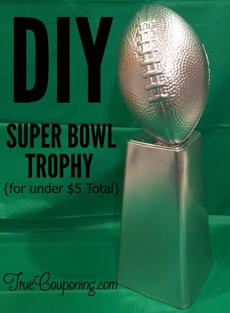 Superbowl Decorations, Homemade Trophies, Diy Super Bowl, Supper Bowl, Football Goal Post, Superbowl Party Decorations, Souper Bowl, Super Bowl Trophy, Tailgate Ideas