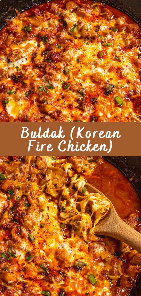 Buldak (Korean Fire Chicken): A Spicy and Irresistible Delight Are you ready to ignite your taste buds with a dish that packs a fiery punch of flavor? Look no further than Buldak, also known as Korean Fire Chicken. In this article, we’ll guide you through the exhilarating process of creating this spicy and irresistible delicacy […] The post Buldak (Korean Fire Chicken) appeared first on Cheff Recipes. Chicken Buldak Recipe, Buldak Chicken Recipe, Spicy Chicken Broth, Spicy Korean Chicken Recipes, Chicken Thigh Recipes Korean, Korean Fire Chicken, Korean Spicy Food, Korean Rice Bowl Recipe, Buldak Recipe