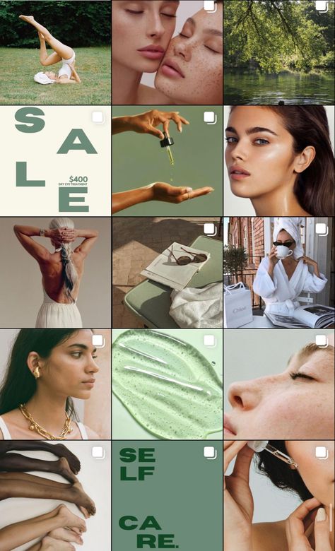 Spa Mood Board, Skincare Instagram Feed, Spa Content, Branding Aesthetic, Wellness Instagram, Skincare Instagram, Spa Branding, Social Media Branding Design, Health Spa