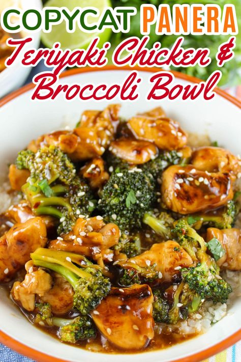 Panera's new Teriyaki Chicken & Broccoli Bowl is new to the menu and I love it! Frankly - I loved it so much I came home and made it the very next day! It's a little sweeter than some teriyaki sauces I've tasted before - but it is super delicious and ready in about 15 minutes! via @foodhussy Teriyaki Chicken And Broccoli, Ayam Teriyaki, Panera Recipes, Broccoli And Chicken, Teriyaki Chicken Bowl, Bowl Ingredients, Crunchy Vegetables, Teriyaki Glaze, Fluffy Rice