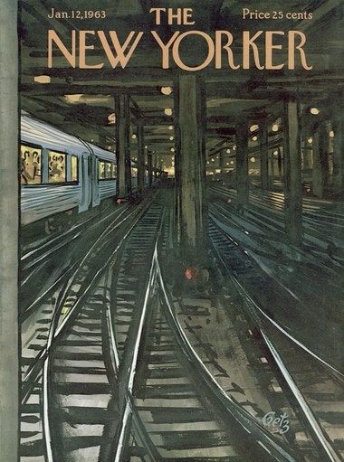 New Yorker January, New Yorker Cover, The New Yorker Magazine, New Yorker Magazine, New Yorker Covers, Grand Central Station, January 12, Vintage Poster Art, Vintage Magazines