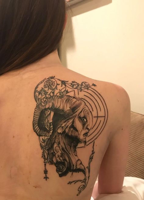 The Faun from Pan's Labyrinth, done by Tofer Omen in Thousand Oaks, CA Pans Labyrinth Faun Tattoo, Faun Pans Labyrinth Tattoo, Pans Labrynth Tattoo, Pans Labyrinth Tattoo Ideas, Pans Labyrinth Art, Faun Tattoo, Labyrinth Tattoo Ideas, Pan's Labyrinth Tattoo, Pans Labyrinth Faun