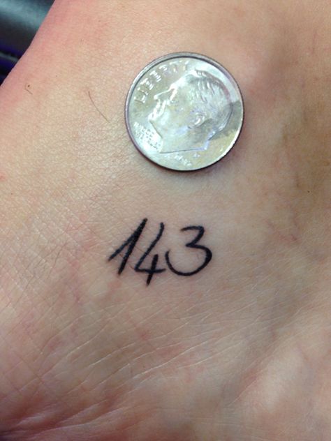 Smaller than a dime #143 #love 143 Tattoo Ideas, 143 Tattoo, Son Tattoos, Tattoo 2024, Tiny Tats, Polka Tattoo, Simple Tattoos For Women, Ankle Bracelet Tattoo, Bracelet Tattoo