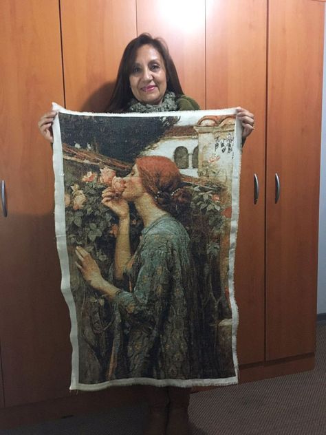 Work Cross Stitch, Soul Of The Rose, Cross Stitch Painting, Fine Art Cross Stitch, Stitch Artwork, Pre Raphaelite Paintings, John William Waterhouse, Pre Raphaelite, Cross Stitch Rose