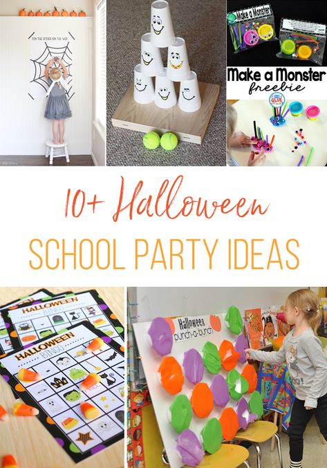 A great collection of Halloween game ideas for school parties. Also great game ideas for any Halloween party you may have in your future. Halloween School Party, School Party Ideas, Thriving Home, Classroom Halloween, Classroom Halloween Party, Halloween Themed Activities, Halloween Class Party, School Halloween Party, Halloween Crafts Preschool