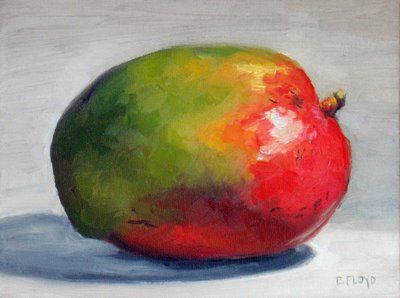 Mango Still Life | Elizabeth Floyd Mango Oil Painting, Mango Paintings Acrylic, Oil Pastel Fruit Art, Mango Acrylic Painting, Mango Oil Pastel Drawing, Mango Still Life, Mango Painting, Elizabeth Floyd, Education Painting