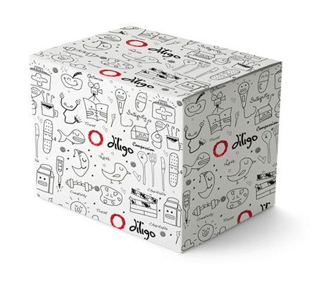 Diligo- Doodle Box Outer Box Packaging Design, Heart Packaging, Best Packaging Design, Doodle Box, Luxury Box Packaging, Carton Design, Box Opening, Packing Orders, Modern Packaging