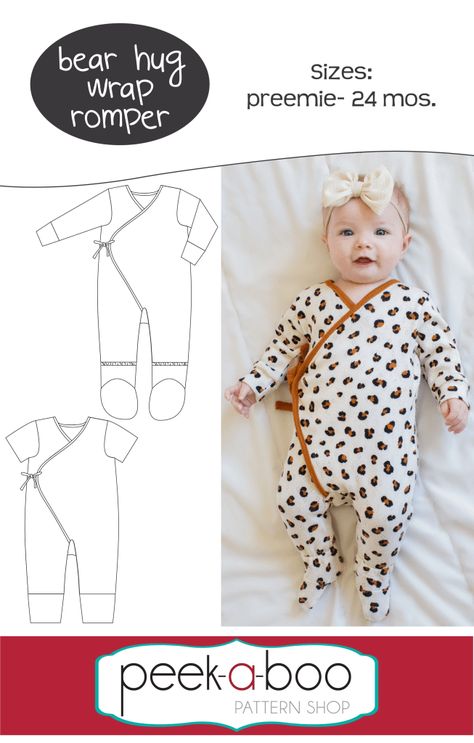 Newborn Romper Pattern, Crochet Baby Romper, Onesie Pattern, Romper Sewing Pattern, Baby Romper Pattern, Baby Kimono, Baby Clothes Patterns Sewing, Free Pdf Sewing Patterns, Diy Baby Clothes