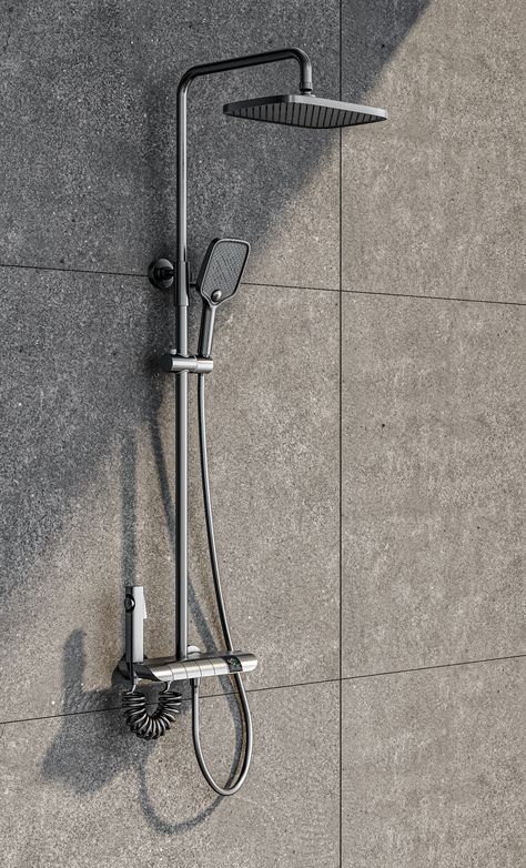 Black Chrome Wall Mount Bathroom Shower Faucet Shower Head And Handheld Sprayer Bath Rain Shower Set Stainless Steel Shower Head, Wall Mounted Shower Head, Master Shower Faucet Ideas, Bath Taps With Shower Head, Shower Faucet Ideas Bathroom Fixtures, Showerhead Ideas, Chrome Shower Fixtures, Shower Heads With Handheld, Rain Shower Bathroom