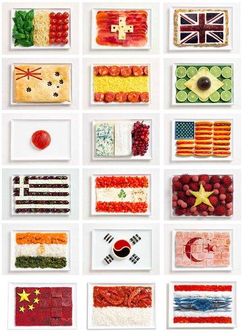 Food Flags; These delicious flags were designed for the Sydney International Food Festival by the advertising agency WHYBINTBWA. It’s a fantastic concept that creates a nation’s flag from the food associated with the country. International Food Festival, Food Flags, National Flags, Basil Pasta, International Food, Advertising Agency, Food Festival, Funny Pics, Basil