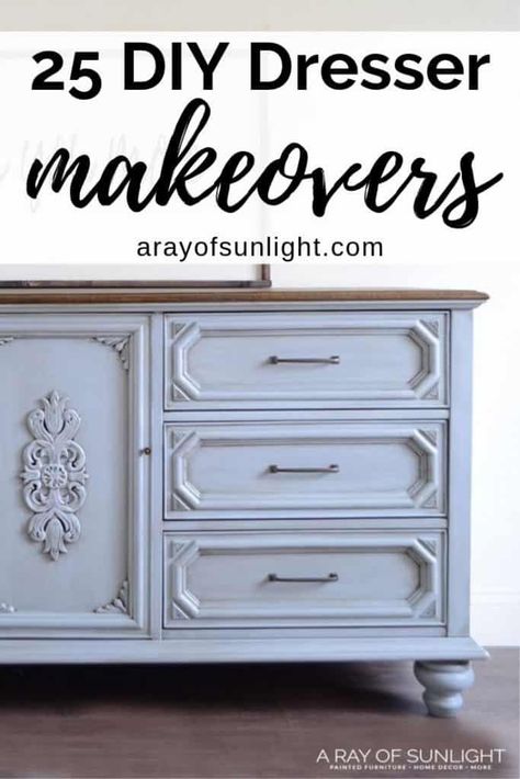 Diy Bedroom Dresser, Gray Dresser Makeover, Different Ways To Paint, Dresser Paint, Cheap Dresser, Diy Sideboard, Staining Furniture, Diy Dresser Makeover, Bedroom Furniture Makeover