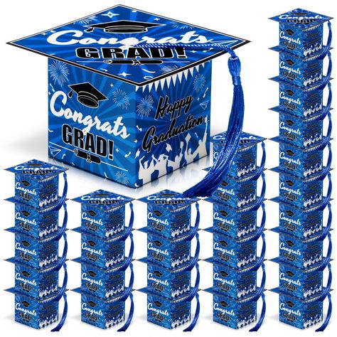 PRICES MAY VARY. Package Included: 36 x Mini Gift Boxes; 36 x Tassels; 36 x Pairs of Fixed Buckles; 1 x Instruction Paper. With a total quantity of 36 pieces, you have enough amount of graduation gift boxes to meet varieties of needs for graduation party gifts and part favors, graduation table decorations, graduation cap decorations, graduation centerpieces, adding a delightful touch to your graduation festivities. Size: 2.36*2.36*2.36in. These portable small candy boxes are suitable for present Graduation Centerpieces For Boys, Small Treat Boxes, Graduation Centerpieces, Graduation Treats, Graduation Table Decorations, Graduation Table, Centerpieces For Tables, Graduation Party Gifts, Graduation Tables