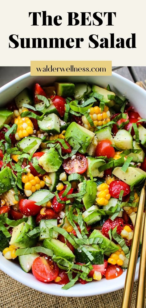 Power Salads, Best Summer Salads, Fresh Salad Recipes, Summer Corn Salad, Best Salad Recipes, Lake Food Ideas, Summer Eating, Lake Food, Summer Salad Recipes