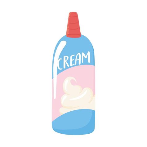 Whipped Cream Drawing, Whipped Cream Illustration, Cv Ideas, Milk Dairy, Food Illustration, Dairy Milk, Cartoon Icons, Food Illustrations, Whipped Cream