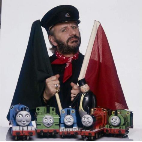 The Beatles. Ringo Starr. Ringo was the first narrator of Thomas the Tank Engine. Sir Richard Starkey, did voice-over work for the show from 1984 to 1986. The Beatles Ringo, Richard Starkey, Beatles Ringo, Thomas The Tank, Thomas The Tank Engine, Thomas And Friends, Ringo Starr, The Beatles, The Voice