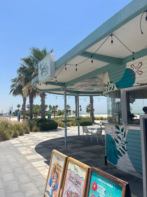 Beach Side Coffee Shop, Beach Shopping Aesthetic, Summer Cafe Aesthetic, Beach Coffee Shop Aesthetic, Beach Ice Cream Shop, Beach Cafe Design, Corey Matthews, Beach Cafe Aesthetic, Coastal Coffee Shop