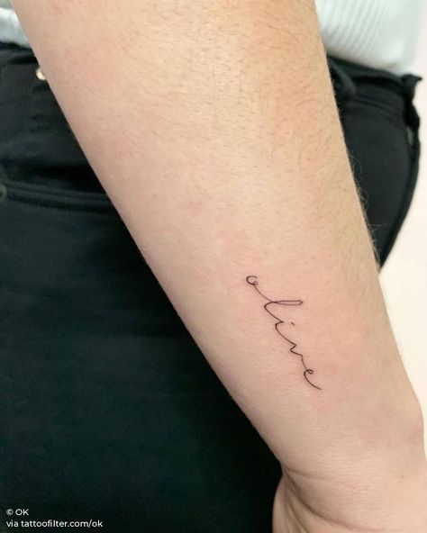 Small Name Tattoo, Mother Mary Tattoos, Olive Tattoo, Small Words Tattoo, Symbol For Family Tattoo, Baby Name Tattoos, Pawprint Tattoo, Tattoos With Kids Names, Om Tattoo