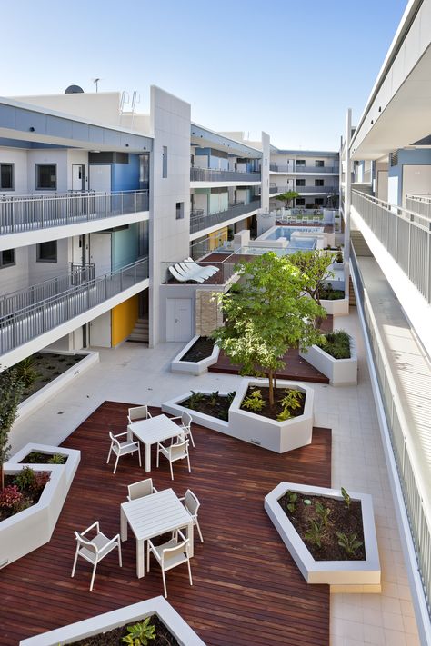 Multi Residential Apartments, Multi Residential Architecture, Apartment Courtyard Design, Courtyard Design Architecture, Residential Courtyard, Apartment Courtyard, Courtyard Architecture, Patio Plan, Courtyard Apartments