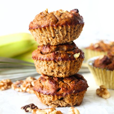 By using high fibre ingredients such as oat fibre and chia seeds, these oat fiber banana muffins remain low in carbs, gluten free, dairy free and delicious. Low Calorie Banana Muffins, Protein Muffins Low Carb, Low Carb Banana Muffins, Muffins Protein, High Fiber Muffins, Low Calorie Muffins, Fiber Muffin, Low Sugar Muffins, High Protein Muffins