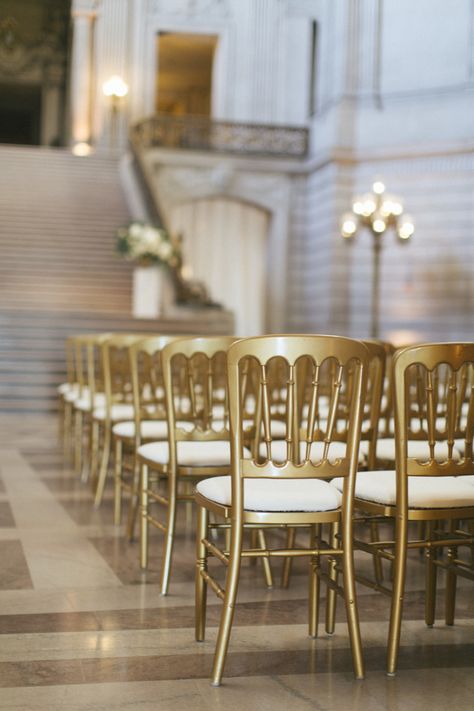 Wedding Hall Chairs, Wedding Venues In California, California San Francisco, Wedding Chair Decorations, Chair Decor, Wedding Charm, San Francisco City Hall, Hall Chair, City Hall Wedding