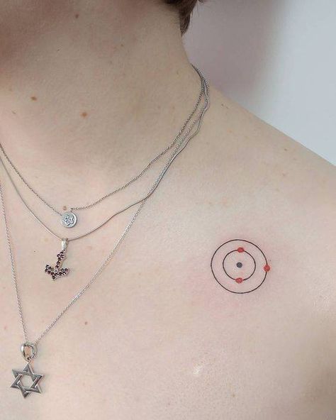 Lithium Tattoo, Atom Tattoo, Atom, Tatting, Cross Necklace, Tattoos