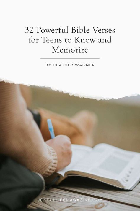 As Christians parents, we all share the desire for our children to seek God’s Word for themselves, hide it in their hearts, and bring it to mind when hard times inevitably come. Here are 32 powerful Bible verses for teens to know as they face the troublesome transition to adulthood. Good Scriptures For Teens, Memory Verses For Women, Teen Bible Study Lessons, Bible Quotes For Teens, Bible Verses For Teens, Teen Bible Study, Good Scriptures, Mighty To Save