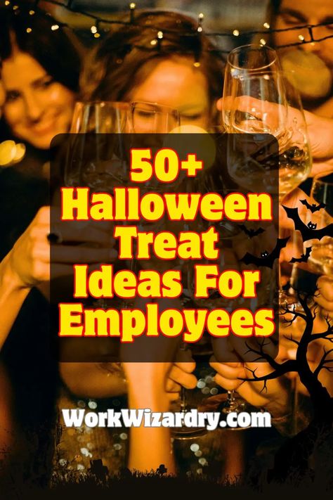 30 Halloween Treats For Employees (Gift Ideas - 2023) 3 Halloween Work Gift Bags, Staff Trick Or Treat, Staff Party Ideas Employee Appreciation, Halloween Treat Gift Ideas, Halloween Employee Appreciation Gifts, Halloween Goodie Bags For Work, Halloween Work Gift Ideas, Halloween Treats For School Staff, Halloween Work Treat Ideas