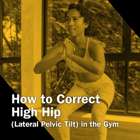 Sometimes a high hip—also known as a lateral pelvic tilt—requires a doctor’s visit to fix. But here are a few things to try in the gym that may also help! Lateral Pelvic Tilt Correction, Hip Tilt, Pelvic Tilt Correction, Lateral Pelvic Tilt, Greater Trochanteric Pain Syndrome, Fitness Knowledge, Hip Strengthening Exercises, Muscle Structure, Pelvic Tilt