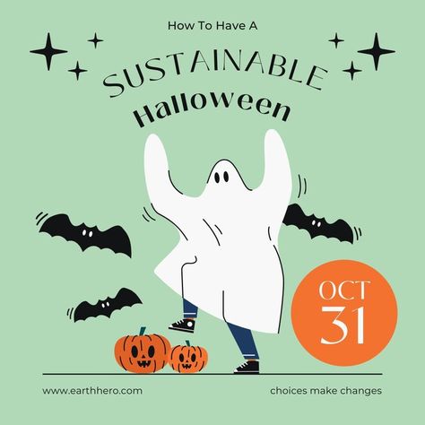 Halloween is right around the corner! We've listed out our top 5 ways to stay sustainable this spooky season. To see more eco-friendly Halloween ideas check out our blog at https://earthhero.com/how-to-have-an-eco-friendly-halloween/ Sustainable Halloween, Easy Costume, Zero Waste Living, Easy Costumes, Organic Living, Around The Corner, 5 Ways, Zero Waste, Halloween Ideas