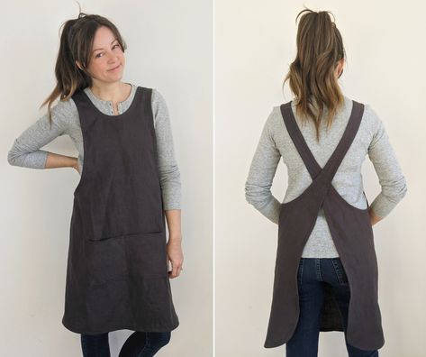 Free Apron Patterns, Free Apron Pattern, Apron Pattern Free, Pocket Placement, Hey June, Apron Patterns, Diy Apron, Cross Back Apron, Apron For Women