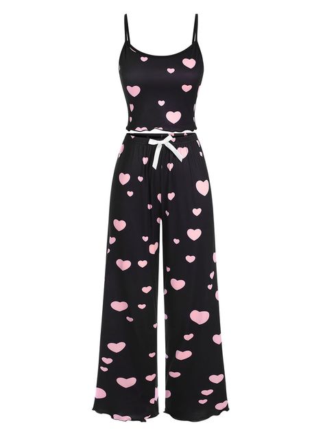 30-70% OFF✓ Fast Shipping✓Shop the Retro Stage: Black 1930s Heart Pajama Set for a stylish vintage touch. Sleep in comfort and elegance. Uncover timeless charm today! Button Up Pjs Pajama Set, Heart Pajama Set, 80s Pajamas Vintage, Bimbocore Pajamas, Y2k Pajamas Aesthetic, 80s Sleepover, 2000s Pjs, 2000s Pajamas, Elegant Pajamas