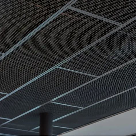 Suspended Ceiling Panel, Mesh Ceiling, Suspended Ceiling Systems, Metal Panel Ceiling, Metal Ceiling Tiles, Gym Design Interior, Office Ceiling, Decoration Restaurant, Ceiling Panel