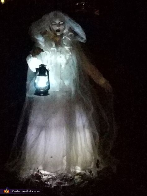 Scary Ghost Costume Women, Banshee Halloween Costume, White Witch Halloween Decor, Banshee Makeup, Banshee Costume, Folklore Fall, Scary Ghost Costume, Scary Witch Costume, Front Yard Halloween Decorations