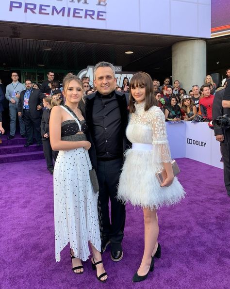 Joe Russo and daughters Ava and Lia Russo (all 3 in Endgame) at the World Premiere of Avengers Endgame April 22, 2019 in Los Angeles Angeles, Joe Russo, Ready Player One, Avengers Endgame, April 22, One Star, Costume Design, Last Night, Red Carpet