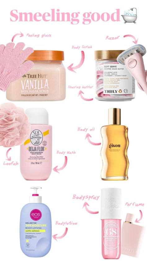 with this routine you will smell like vanilla and fruits🍦🍓 Smell Like Vanilla, How To Smell Good, Smell Perfume, To Smell Good, Parfum Victoria's Secret, Skin And Hair Care, Body Hygiene, Basic Skin Care Routine, Shower Skin Care