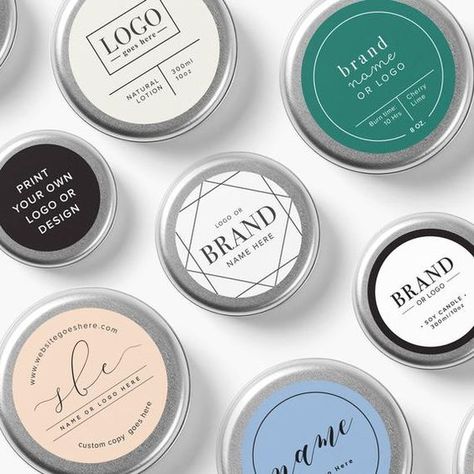 Add a creative personal touch to your products with round labels! Label Minuman, Label Botol, Balm Packaging, Product Sticker, Custom Candle Labels, Candle Logo, Baby Balm, Canning Labels, Logo Stickers