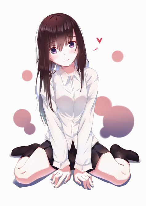 1girl absurdres black_hair black_legwear black_skirt blue_eyes dress_shirt… Sitting On Knees, Castiel Fanart, Pelo Cafe, On Knees, Concept Art Character, Manga Pictures, Girl Drawing, Manga Girl, Manga Art