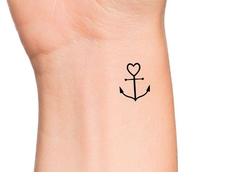 Cruise Tattoo Ideas, Faith Foot Tattoos, Anchor Tattoos For Women, Anchor Heart Tattoo, Tiny Anchor Tattoo, Anchor Tattoo Wrist, Feminine Anchor Tattoo, Small Anchor Tattoos, Tattoo Beach