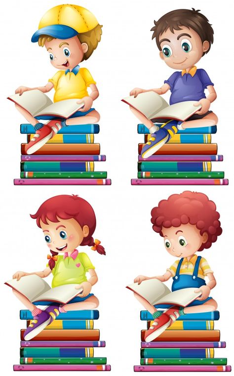 Reading Books Illustration, Books Education, School Border, Books Illustration, Girl Reading Book, School Murals, Scrapbook Clipart, School Clipart, Giant Paper Flowers