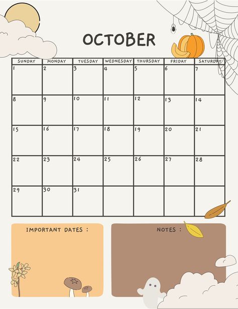 October Calender 2024 Aesthetic, Good Notes Monthly Planner, October Aesthetic Calendar, October 2023 Calendar, Ipad Templates, Notes Templates, Planner Designs, Teaching Math Strategies, Calendar Design Template