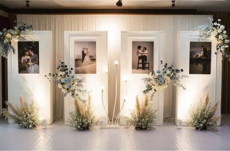 Wedding Space Fillers, Photobooth For Wedding Receptions, Wedding Backdrop Minimalist, Wedding Photo Display At Reception, Photobooth Wedding Backdrop, Minimalist Wedding Backdrop, Wedding Photobooth Backdrop, Wedding Entrance Table, Wedding Photo Zone