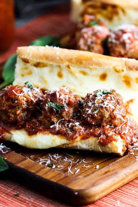 Meatball Sandwich Recipes, Meatball Sub Sandwiches, Meatball Sub Recipe, Homemade Italian Meatballs, Pizza Subs, Sub Sandwich, Meatball Sub, Meatball Sandwich, Best Meatballs