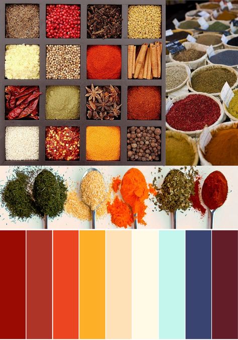 spice color story Indian Restaurant Color Palette, Spice Colour Palette, Indian Food Color Palette, Spices Color Palette, Spice Typography, Indian Color Palette, Indian Colour Palette, Spice Color Palette, Food Colors Palette